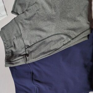 Under Armour Heatgear Compression Crop Leggings TWO PAIR Gray and Navy, Size 3X